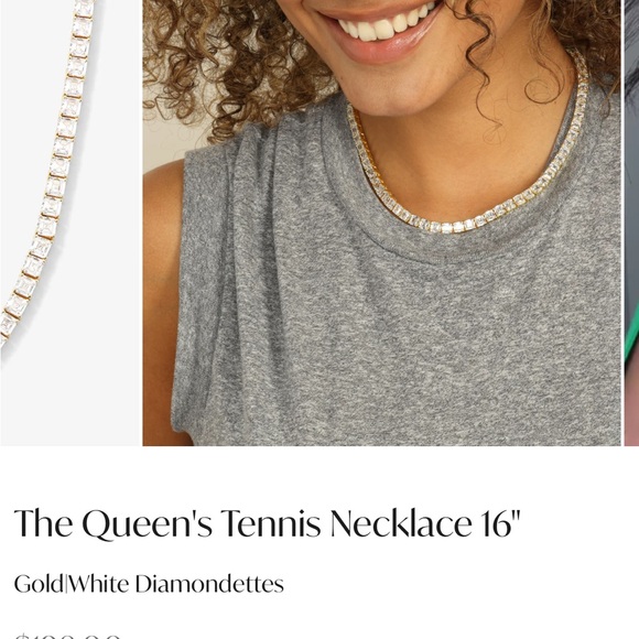 NWT ✅ Melinda Maria queens necklace Gold and White - Picture 2 of 7
